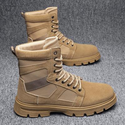 China Autumn British Wind Work Clothes Men's Construction Site Combat Boots Water Proof Martin Boots High Top Men's Shoes Waterproof Men's Shoes for sale