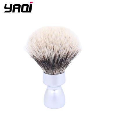 China Best Shaving Brush RTS YQAI Matte Chrome Color Metal Handle Silvertip Badger Hair Shaving Brush for sale