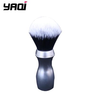 China Shaving Brush 24mm Long Heavy Metal Handle Synthetic Hair Tuxedo Knot Shaving Brush For Men for sale