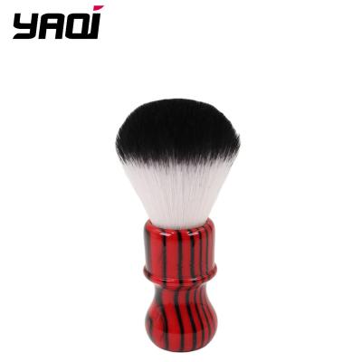 China Shaving Brush RTS Yaqi Evil Zebra 26mm Knot Black and Red Handle Synthetic Hair Shaving Brush for sale