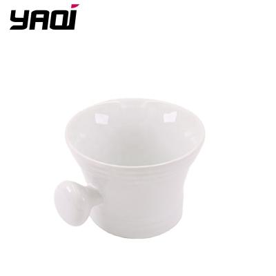 China RTS Yaqi High Quality Ceramic White Ceramic Black Shaving Bowl Shaving Cup Shaving Soap Bowl for sale