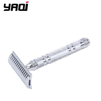 China YAQI Single Blade Brass Single Edge Double Edge Safety Razor For Men Custom Logo Razor for sale