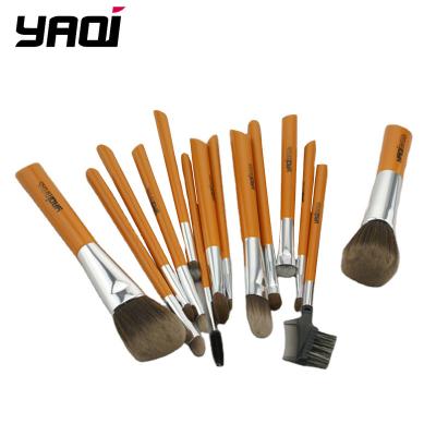 China Angular Blush YAQI Professional Natural Hair Luxury Cosmetic Makeup Brush Set for sale