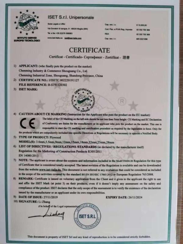 CE - Chenming Industry & Commerce Shouguang Co.,ltd