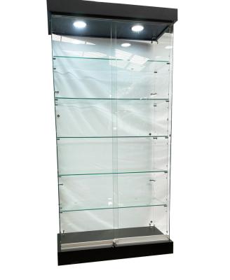 China Moisture Proof Frameless Glass Display Showcase 900mm-1200mm-FVU With LIGHT for sale