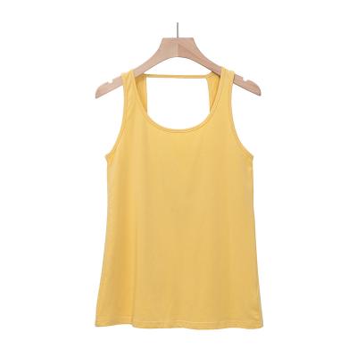 China Summer QUICK DRY Backless Casual O-Neck Cotton Wear Sleeveless Active Tank Top For Women for sale