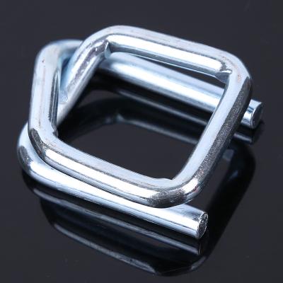 China Manual Packing Packing Buckle Wire Buckle Galvanized Cord Strapping Buckle For Woven Strap Or Composite Cord Straps for sale