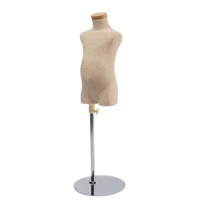 China US SIZE 2 Kids Show Upper Body Mannequin , Coverd Canvas Dressmaker for sale