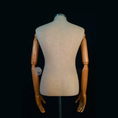 China US SIZE 8 Male Tailor Dummy With Wooden Arms Half-body Mannequin Form And Dummy Fitting To Sewing for sale