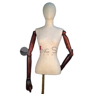 China Dummy US SIZE 6 Female Seamstress And Tailors With Hands Clothing Store Window Display Bust Wooden Dummy for sale