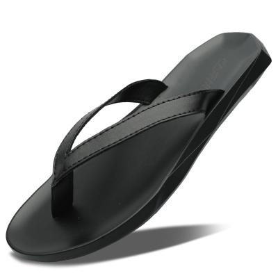 China Cushioning Super Good Quality Newly Designed Special And Fashionable Leather Mens Flip Flop Slippers for sale