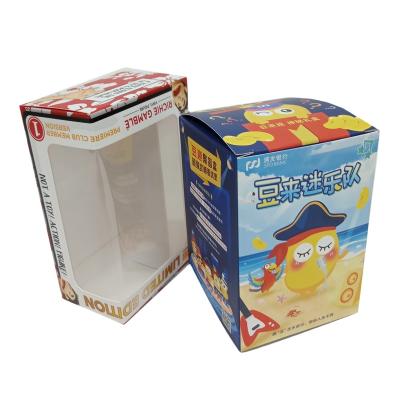 China Custom Design Recyclable Stand Up Cardboard Packaging Paper Box For Cartoon Toy Paper Packaging Boxes With Window for sale