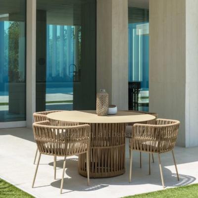 China Modern garden furniture sets dining table and chair rope table and chair for sale