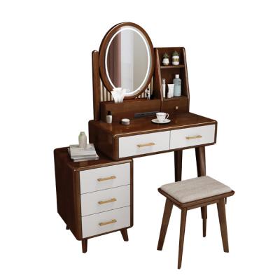 China 2022 New Arrival Bedroom Dresser Mirror Solid Wood Dressing Table (Height) Adjustable With Lights for sale