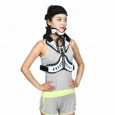 China Adjustable Adjustable Breathable Adjustable Head And Neck Brace Fixed Orthosis Cervical Chest Support for sale