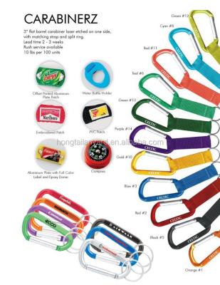 China eco - friendly colorful carabiner lanyard / short keychains / carabiner straps for sale