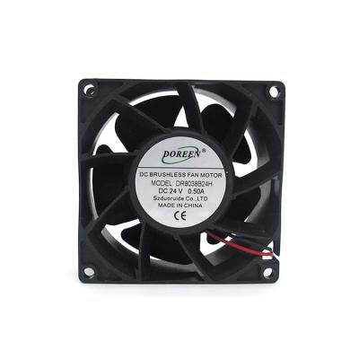 China Hotels High Quality 80X80X38MM 24V 8038 DC Brushless Motor Plastic Mini Axial Fan for sale