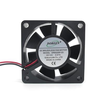 China Industrial Equipment Manufacturer Wholesale 60*60*20mm Brushless Motor Cooling Fan CPU 12V DC Axial Cooling Fan for sale