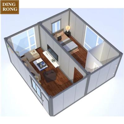 China Steel Fabricated Cheap Modular Home / Living Room Two Storey 20ft Container For Office for sale