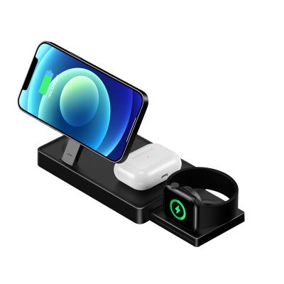 China Mobile Phone 3 in 1 Foldable Wireless Charger Station Mobile Phone Desktop 3 in 1 Wireless Charger Station for sale