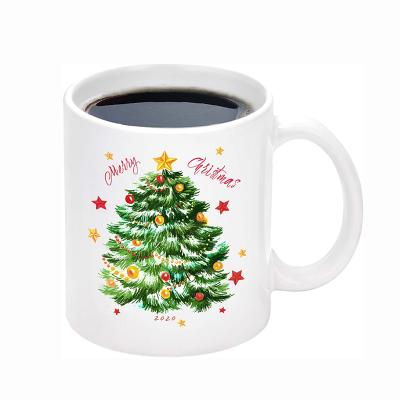 China Sustainable Ceramic Christmas Tree Mug Santa Mug Porcelain Christmas Snowman Christmas Coffee Mugs for sale