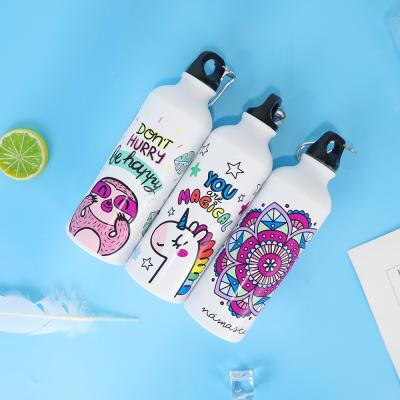 China Sustainable Eco Friendly Reusable 500ml Color Changing Cute Luxury Metal Aluminum Sport Water Bottle for sale