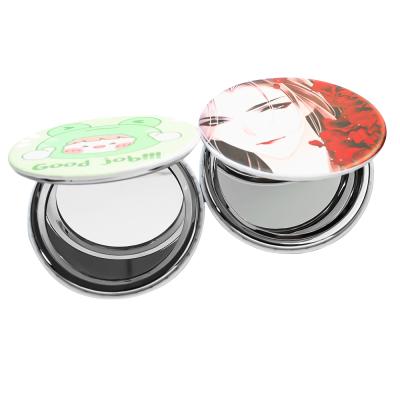 China China Wholesale Round Metal Pocket Mirror Makeup Style Custom Folding Double Sided With Logo for sale