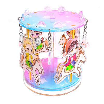 China Customize Custom Acrylic Model Stand Carousel With Hologram Printed Cute Gift Cartoon Model Wholesale for sale