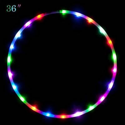 China Colorful performance LED light hoola hoop light toys colorful removable charging hula hoops manufacturers 90cm for sale