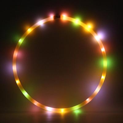 China 2023 Hot Sale Product Multi-Color Led Glow Hula Hoops Lighted Hula Hoops Fitness And Colorful Hula Ring Hoops For Kids 90cm for sale