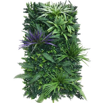 China New Style Country Style Artificial Green Grass Wall Plants Wall Hedge Fence Panel Foliage For Vertical Decoration for sale