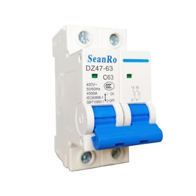 China SunRo AC Magnetic Breaker Miniature 2 Pole Din Rail Breaker 6KA for sale