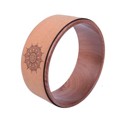 China Custom Logo Factory Wholesale Durable ABS Band Home Fitness Yoga Cork Wheel Pilates Yoga Training Wheel for sale