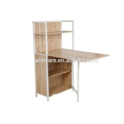 China Modern Foldable Computer Desk Wooden Metal Frame Folding Desk for sale