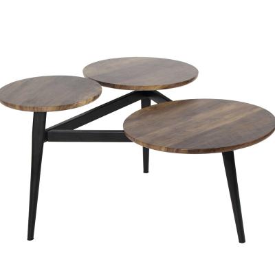 China 2020 New Design Convertible Round Shape Coffee Table Living Room Tea Table Modern Wooden Top Coffee Table for sale