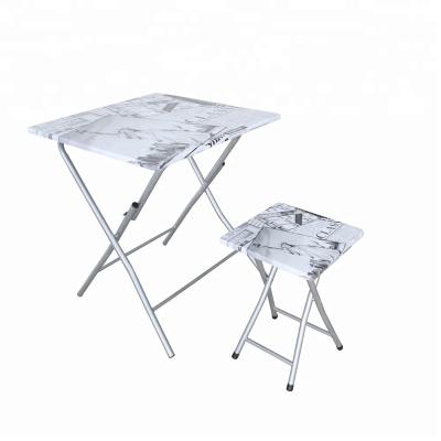 China Convertible Easy Folding Wooden Table And Chair Metal Frame Folding Table Sets for sale