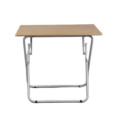 China Wholesale Foldable Foldable Wood Table Study Table Metal Frame Portable Folding Table for sale