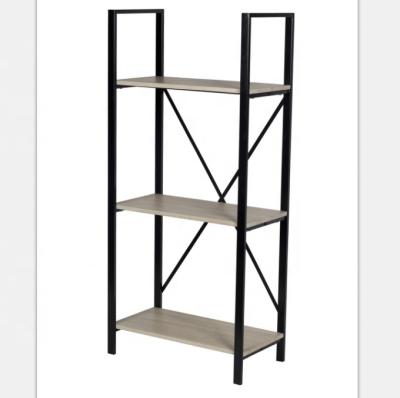 China Modern Industrial Convertible Wooden Book Shelves with 3 Tier Rustic Powder Coating Bookcase for sale