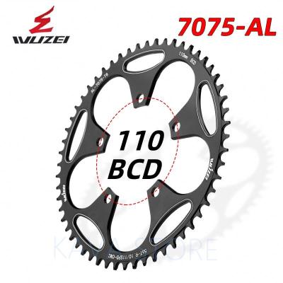 China WUZEI mountain bikes road bike around 110 sprockets 50/52/54/56/58T BCD sprocket road wide narrow folding bike 110 BCD chainrings for sale