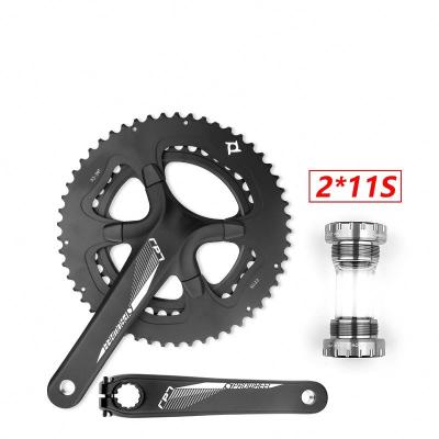 China Road Bikes PROWHEEL Road Bike Double Crankset 2x11S 170mm 110BCD Crankset 53/39T Chainrings With BB Road Bicycle Sprocket Bicycle Crankset for sale