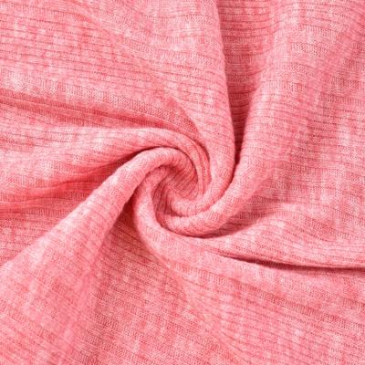 China Soft stretch factory price plain dyed stripe hacci sweater irregular rib knit polyester fabric for activewear for sale