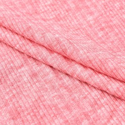 China Wholesale China factories plain dyed pink heavy stretch irregular stripe stretch rib knit polyester fabric for sale