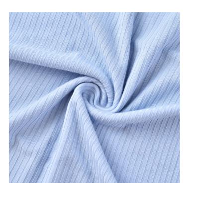 China Hot selling eco-friendly stretch polyester and spandex fabric rib plain dyed 4X3 to knit rib fabric for sale