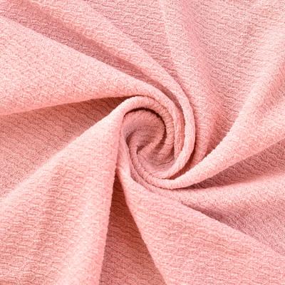 China Other Fashionable Pink Plain Crepe Dyed Warp Knit 145GSM Polyester Fabric For Woman Dresses for sale