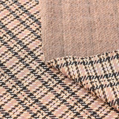 China Other Fashionable Plaid Jacquard Heavy Yarn Dyed Knitted 100 Polyester Fabric For Skirts for sale