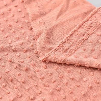 China Wicking Customs Soft Dyed 3D Jacquard Terry Knitted Cut Flowers Dot Polyester Rayon Fabric For Dresses for sale