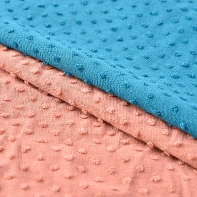 China Custom Wicking New Product 2022 Colorful Soft Knit 3D Jacquard Terry Dot Polyester Rayon Fabric For Dress for sale