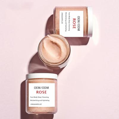 China Eco-Friendly Customized Body Scrub Organic Rose Exfoliating Moisturizing Face Body Scrub To Dry Skin for sale