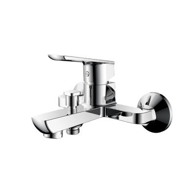 China With Modern Design Slide Bar Chrome Hot And Cold Water Shower Faucet Brass Wall Mounted Bath Faucet Mixer for sale