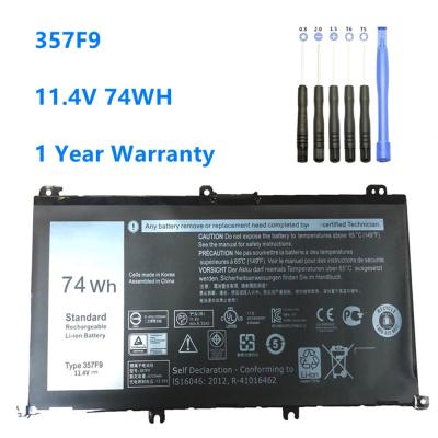 China Laptop Repairing 357F9 Laptop Battery For Dell Inspiron 15 7559 7000 7557 7567 7566 5576 5577 P57F P65F INS15PD-1548B 357F9 11.4V 74WH Battery for sale